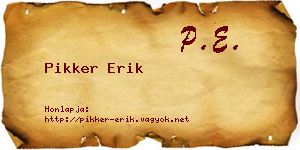 Pikker Erik névjegykártya